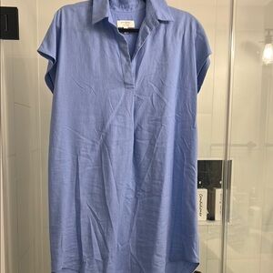 Banana Republic Light Blue Linen Blend Shirt Dress